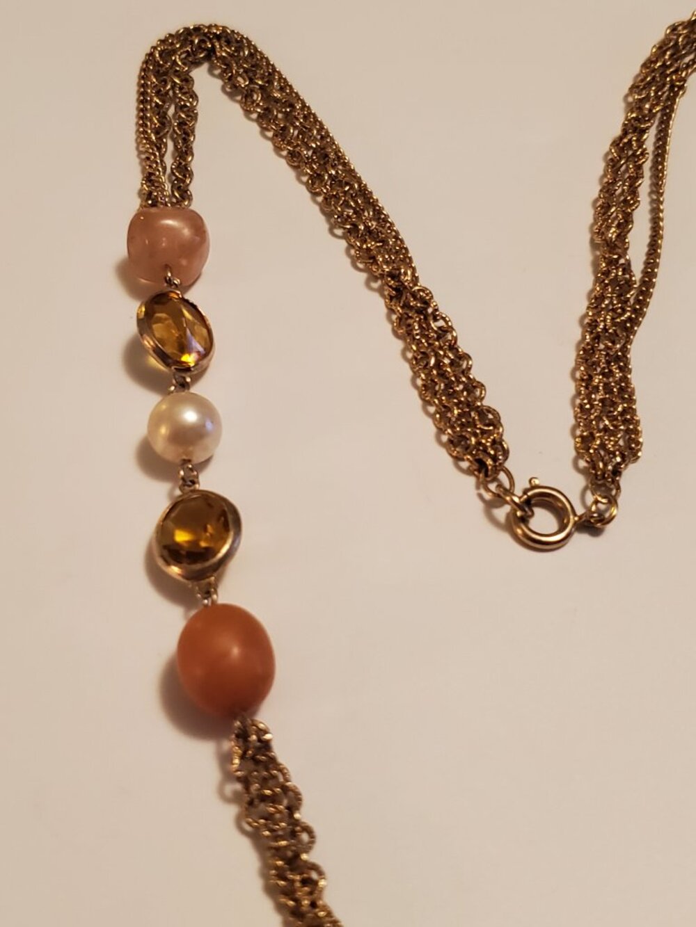 1 -3Gold Chians Linked Necklace, item # # A-1810.  wt 42 grams. - Picture 8 of 13